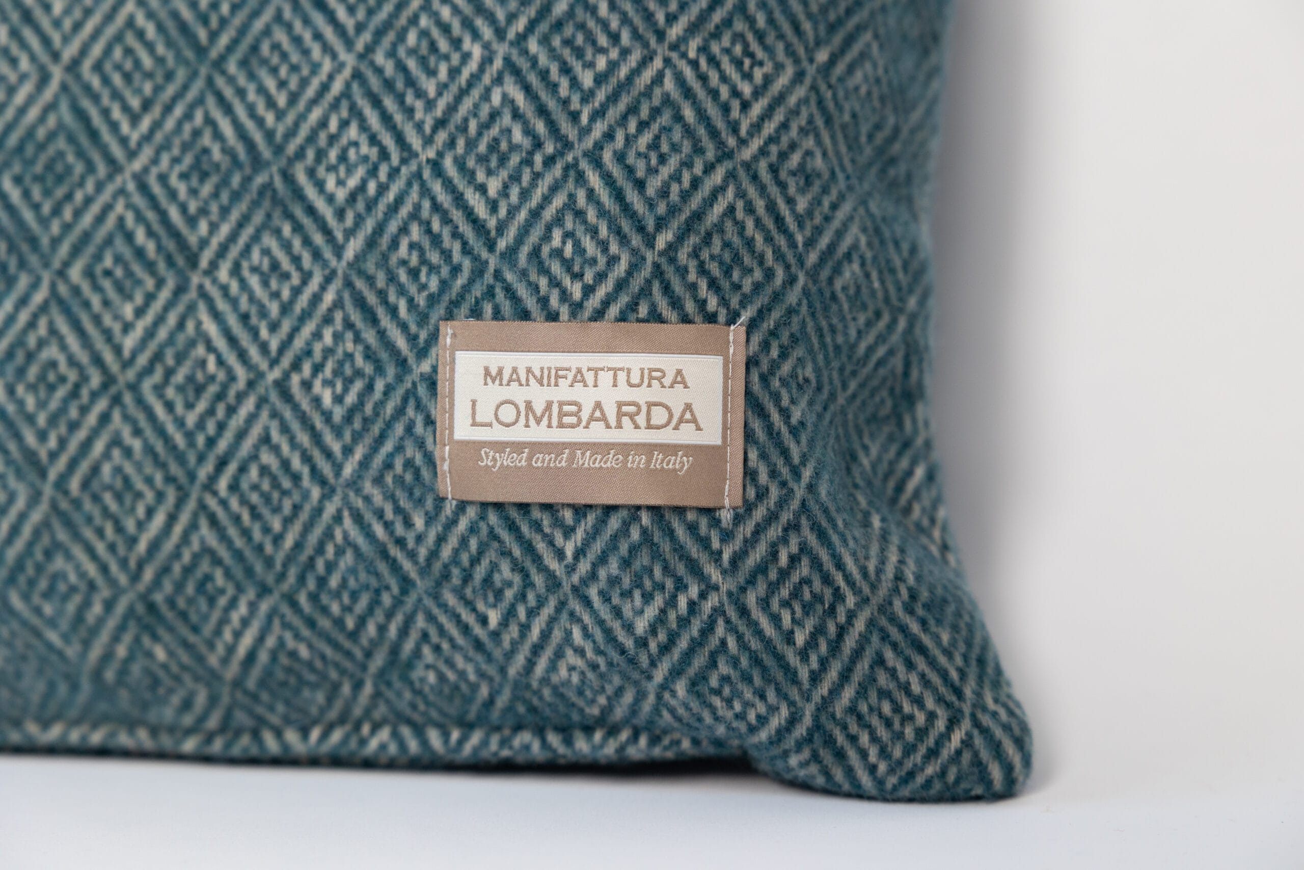 Manifattura Lombarda kussen – 40×30 – petrol – Sirmione - Afbeelding 3
